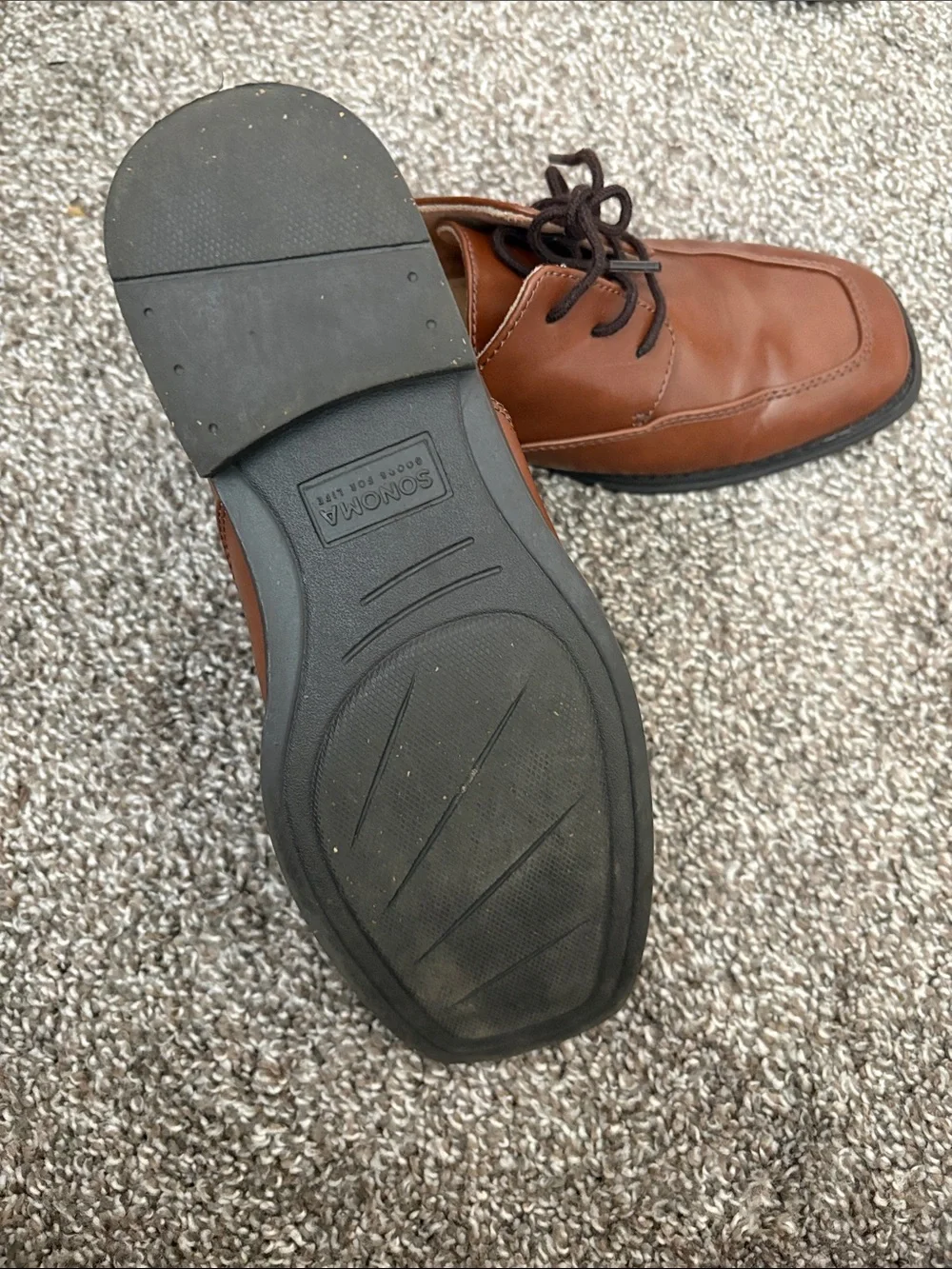 Sonoma boys Cognac Brown Leather Lace-Up Oxfords